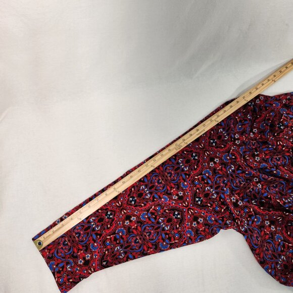 CATHERINES Preppy Multicolor Floral Roll Tab Shirt Tunic Top Size 4X New No Tag! - Picture 16 of 16